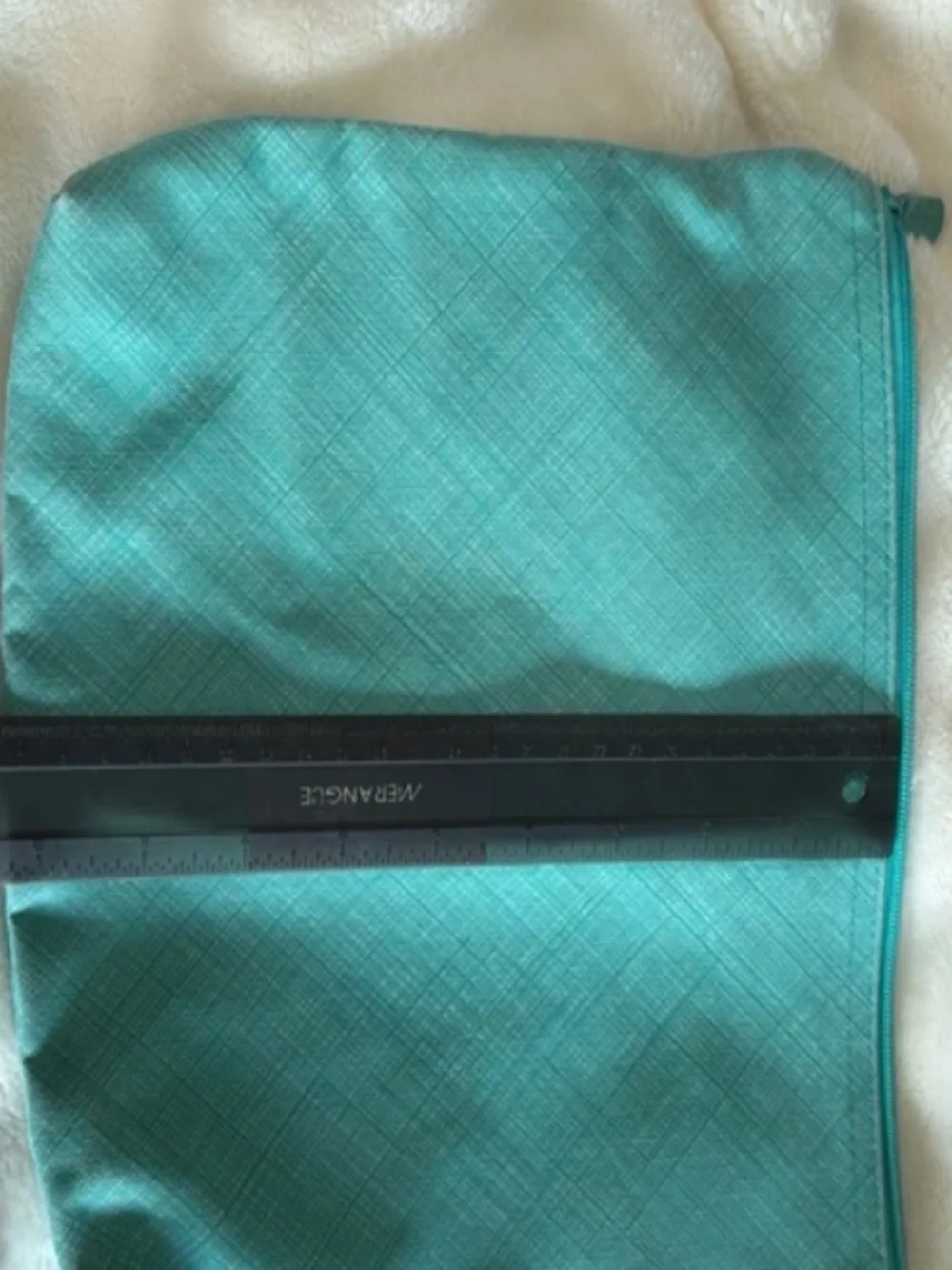 Thirty-One Gifts Teal Zipper Pouch Cosmetic Travel Bag 12x8
